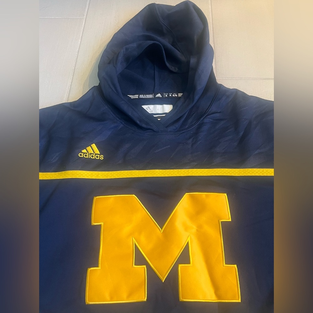 Michigan Football Team Issued Coaches Gameday Sideline Gear ADIDAS Sweatshirt
